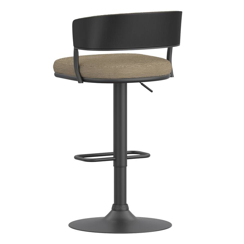 Modern Performance Fabric & Bentwood & Metal Adjustable Air-Lift Stool, Set of 4