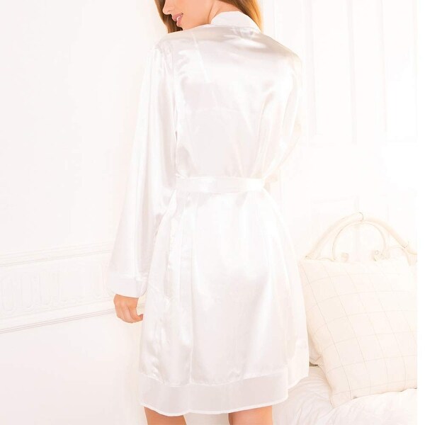 long satin white robe