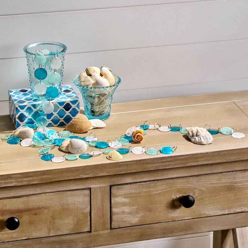 48" Sea glass Shell Disc Garland