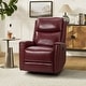 preview thumbnail 78 of 111, Fiacro 30.31" Genuine Leather Wingback Swivel Rocker Recliner with Nailhead Trim