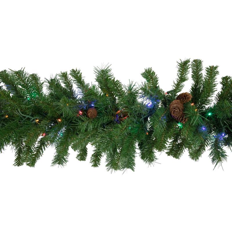 9' x 16" Pre-Lit Dakota Red Pine Artificial Christmas Garland Multi LED Lights