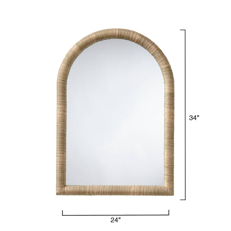 Alden Décor Vista Seagrass Arch Wall Mirror