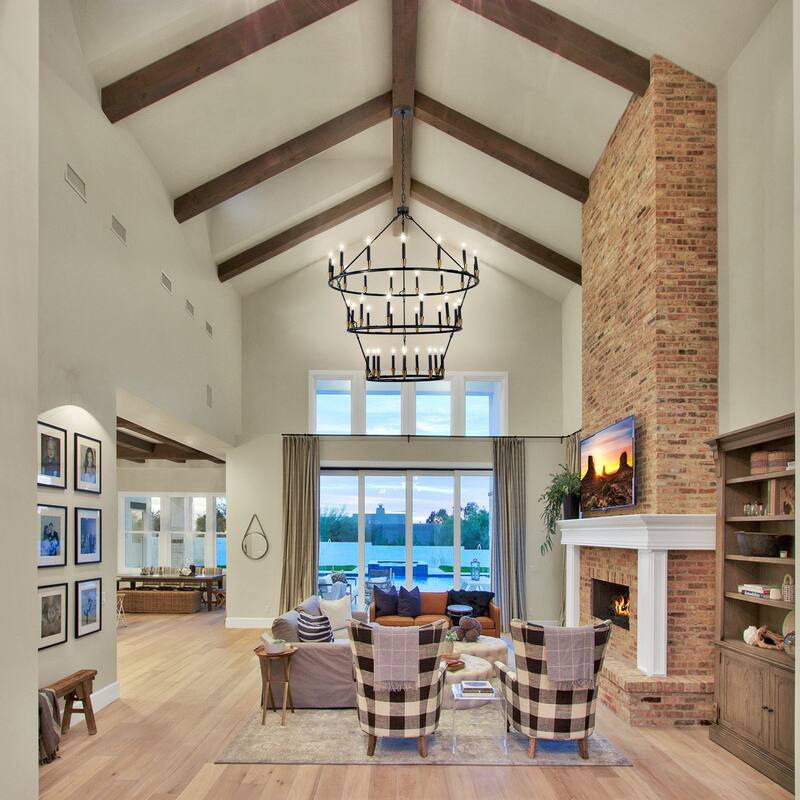 3Tier Wagon Wheel Chandelier Extra Large Chandeliers for High Ceilings - 36-Light