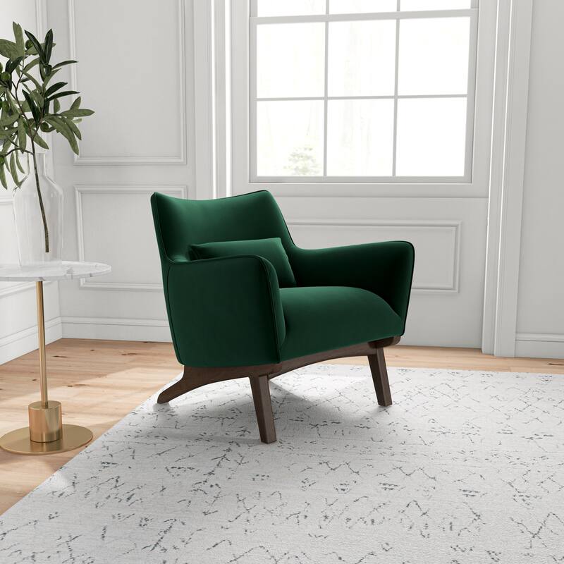 Clarissa Mid-Century Tight Back Velvet Upholstered Armchair - 32"H x 26"W x 28"D