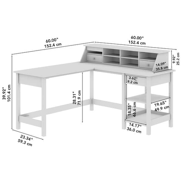 Mayfield 60W L Shaped Computer Desk with Organizer by Bush Furniture ...