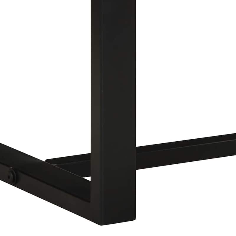 vidaXL Bench Natural wood Solid rough mango wood, iron - 31.5 x 13.8 x 17.7 in