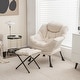 preview thumbnail 13 of 28, Gymax Lazy Sofa Chair Accent Leisure Armchair with Folding Footrest &