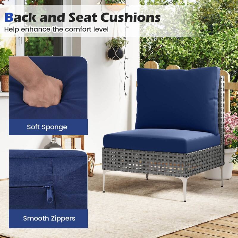 Costway 3 PCS Patio Furniture Set with Tempered Glass Coffee Table - See Details