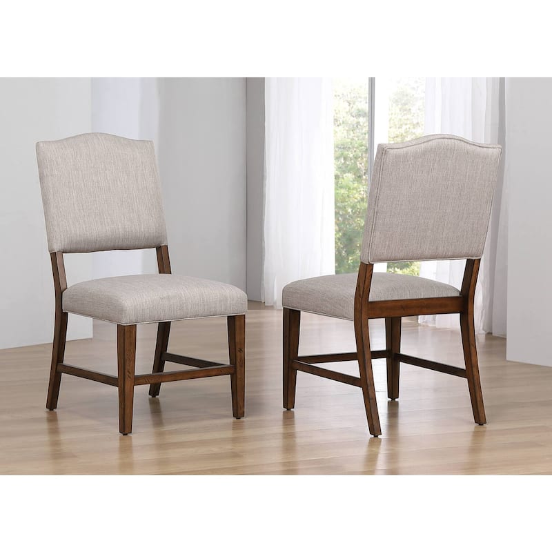 Upholstered Dining Chairs Set of 2 - Performance Fabric - Amish Brown - Modern Design