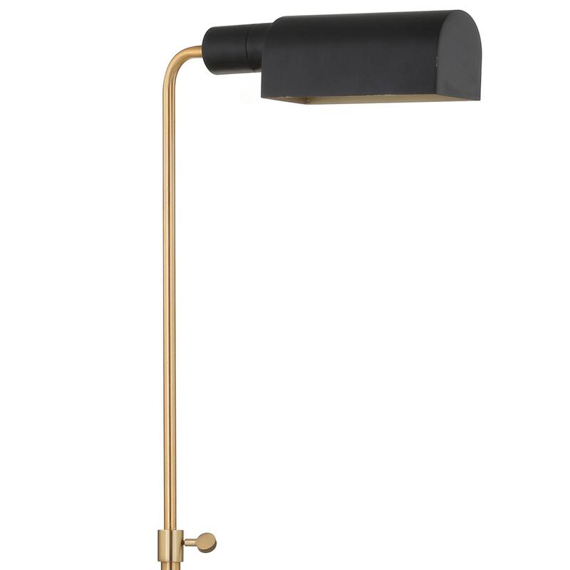 Carlisle 56.5" Adjustable Brass Library LED Floor Lamp, Brass Gold/Carrara Marble by JONATHAN Y - 41-56.5" H x 17" W x 6" D
