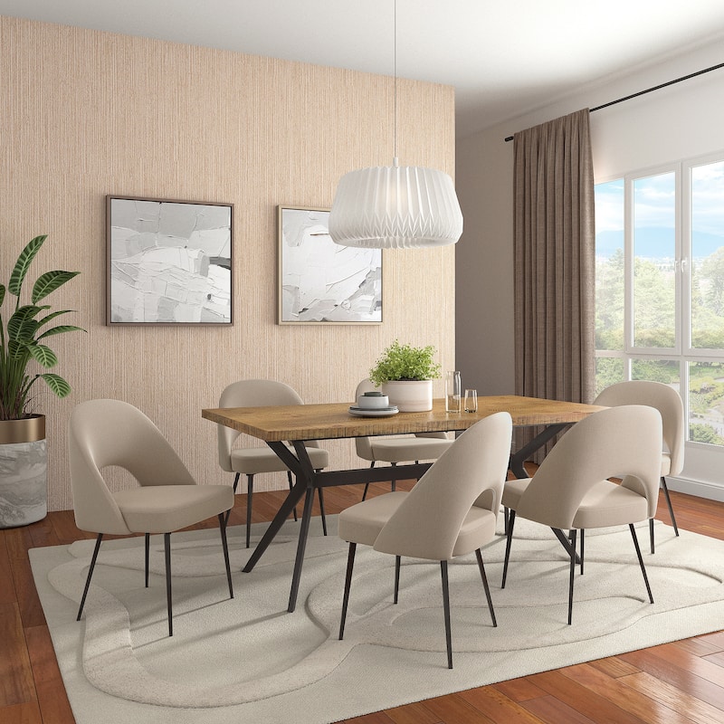 Presley Iron Grey Metal Base Dining Table by iNSPIRE Q Modern