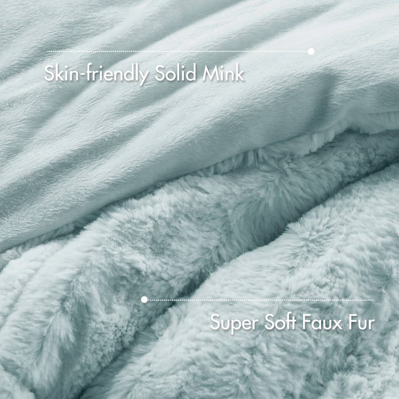 Madison Park York Faux Fur Comforter Mini Set