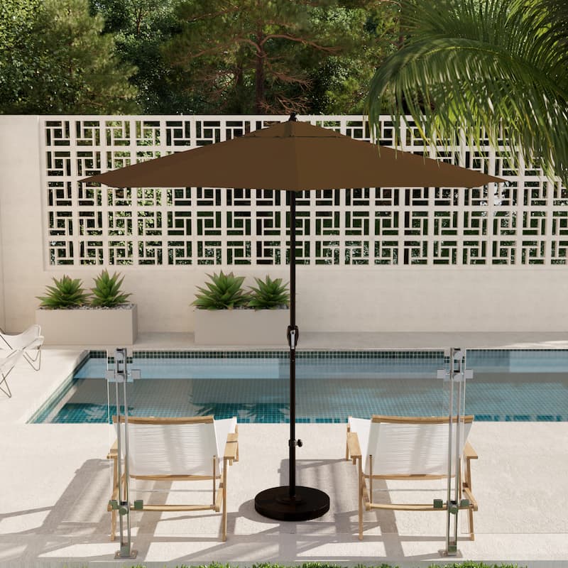 North Bend 9-foot Crank Open Auto-tilt Bronze Finish Patio Umbrella by Havenside Home (Base not included) - Mocha