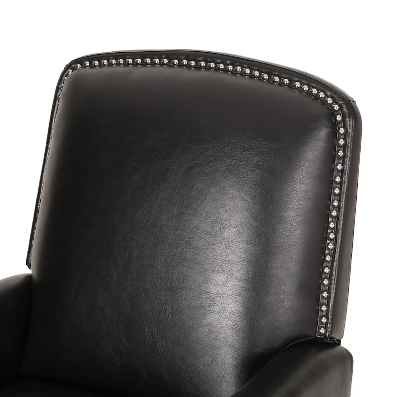 Adjustable Recliner Chair Faux Leather Armchair, Upholstered Recliner with Rivet Trim Single Sofa Accent Chair for Living Room