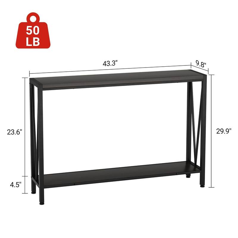 2-Tier Narrow Console Table, Stylish Sofa Side Table for Entryway