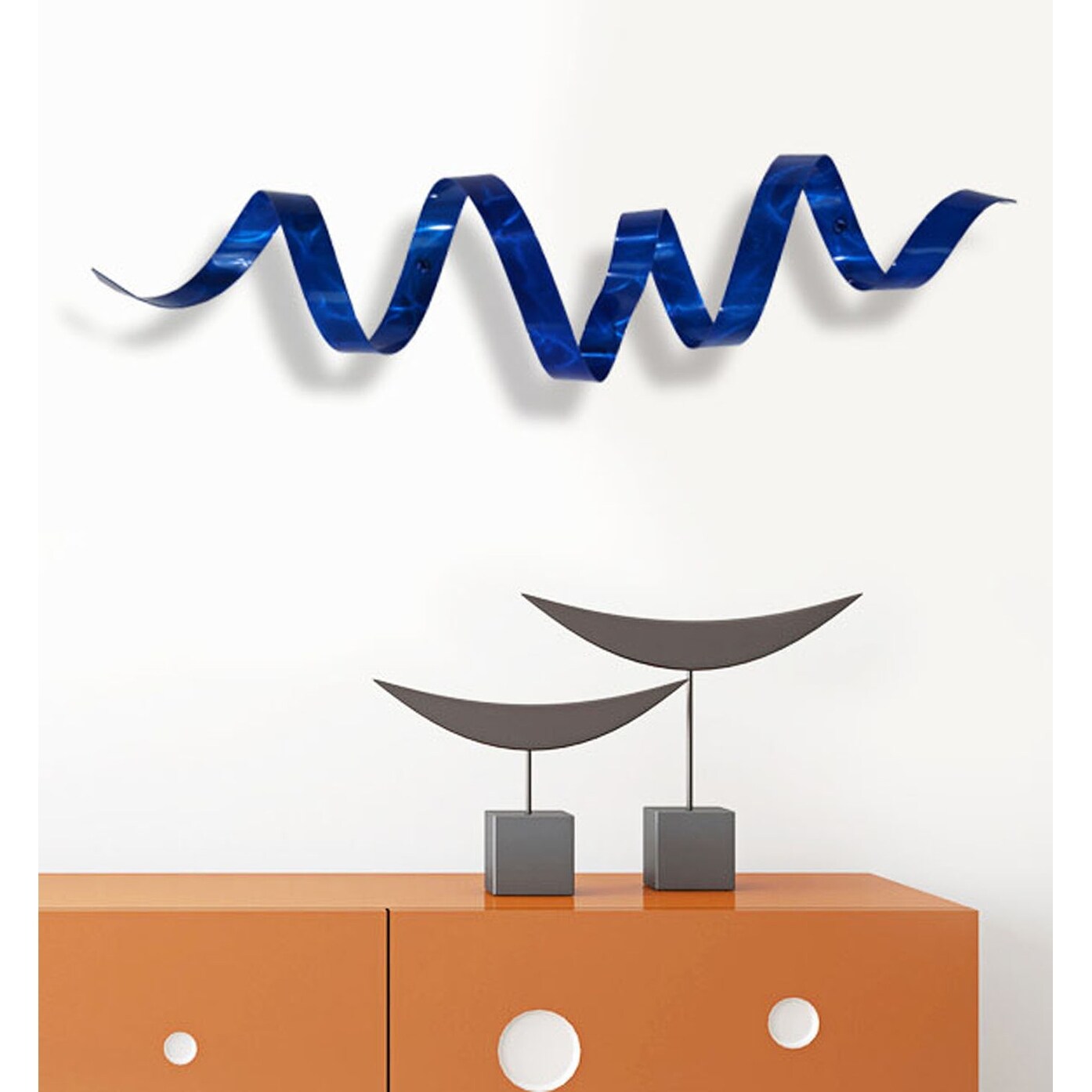Statements2000 3d Metal Wall Art Accent Sculpture Abstract Blue Decor By Jon Allen Blue Wall Twist