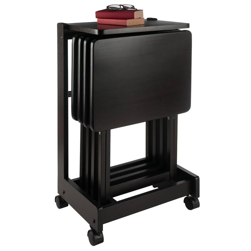 Brienda 5-Pc Snack Table Set, Flip Top - 19.13 x 14.17 x 32.2 inches