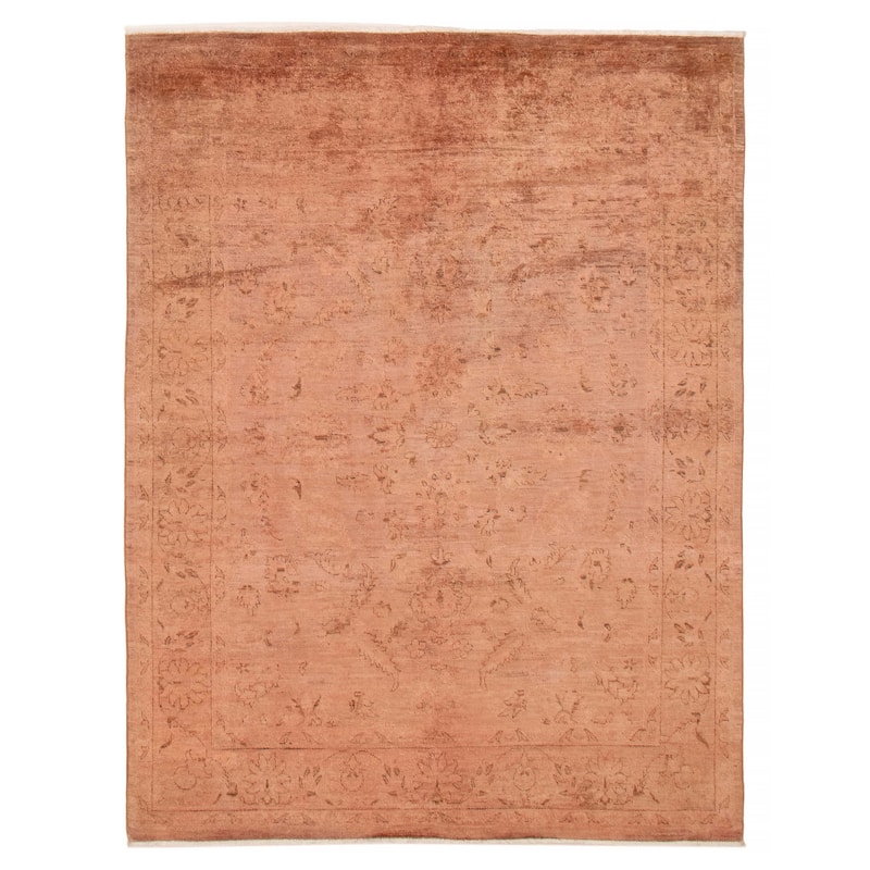 ECARPETGALLERY Hand-knotted Vibrance Coral Wool Rug - 6'4 x 8'5 - Coral - 6'4 x 8'5