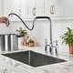 preview thumbnail 35 of 38, WOWOW Double Handle Bridge Kitchen Faucet with Advanced Spray