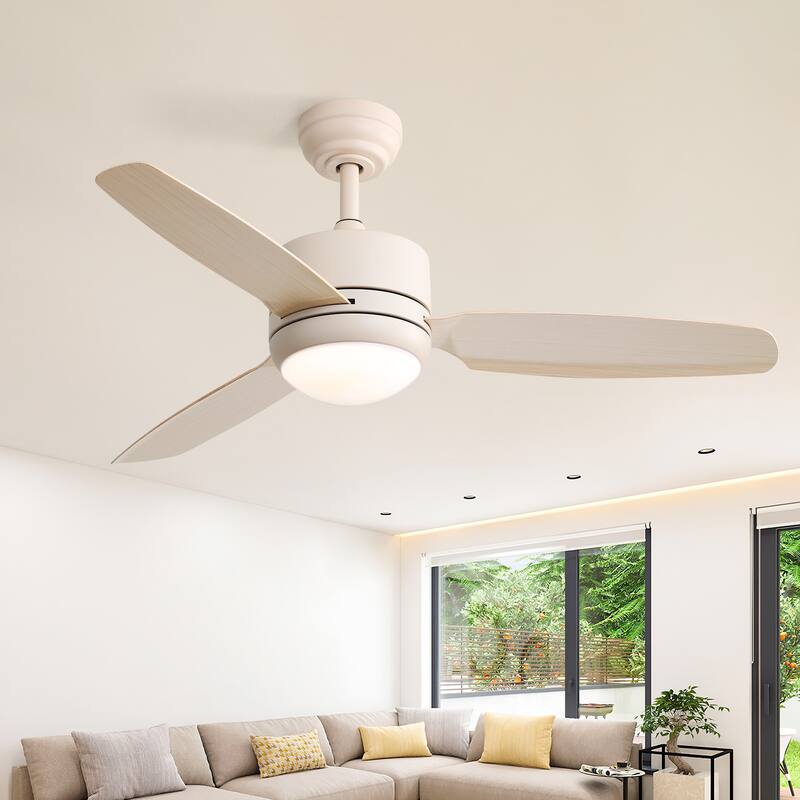 Sofucor 46 Inch Ceiling Fans with Light,Small Indoor/Outdoor,Remote Control,3 ABS Blades