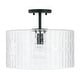 preview thumbnail 1 of 14, Emerson 1-light Dual Mount Semi-Flush/ Pendant w/ Embossed Seeded Glass Matte Black