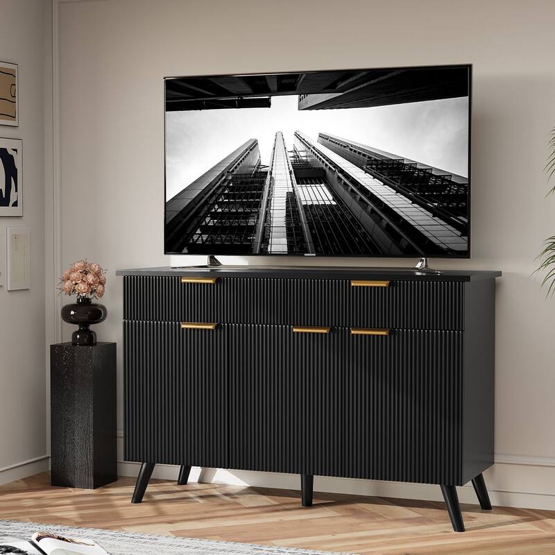 Gymojoy Sideboard Buffet Cabinet Storage, Modern Buffet with 3 Doors & 2 Drawers, Adjustable Shelves for Kitchen, Living Room