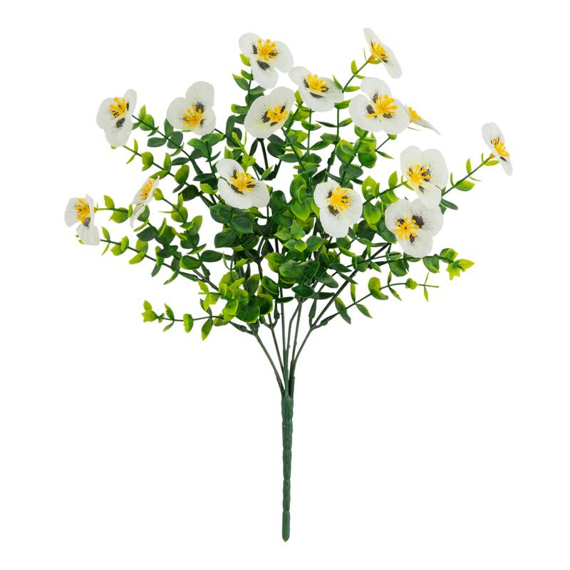 13-in UV Resistant Artificial Pansy Bush (Indoor/Outdoor) - Set of 12