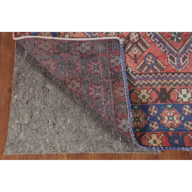Geometric Bakhtiari Persian Vintage Rug Hand-Knotted Pink Wool Carpet - 6'8"x 9'5"