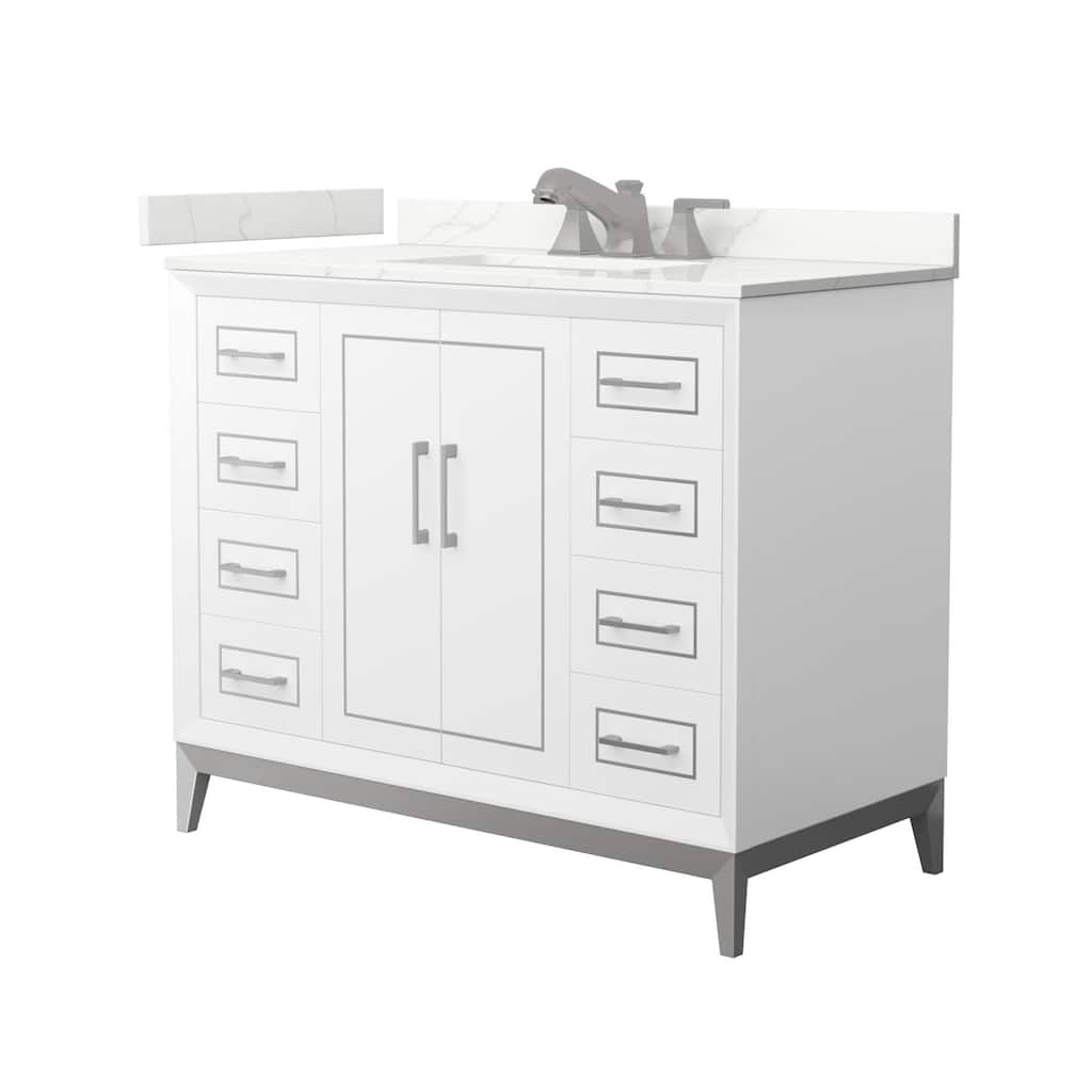 Wyndham Collection WCH515142S-QTZ-US3MXX Marlena 42" Free Standing