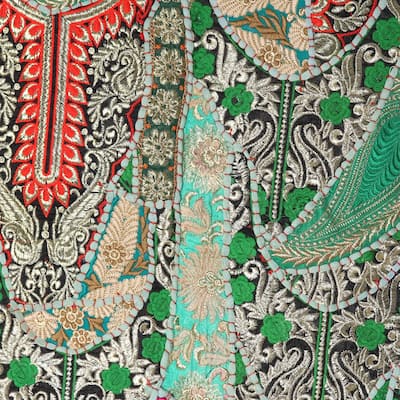 Handmade Gorgeous Green patchwork wall hanging (India)