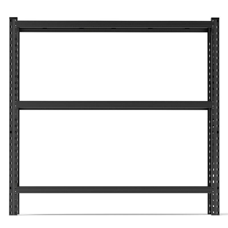 3-Tier Adjustable Metal Storage Rack, Black, 31.5/63"H