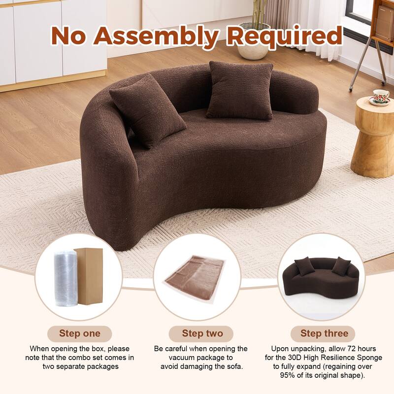 Loveseat Sofa Couch 2-Seater Sofa Couch for Living Room, Chic 2-Seater Settee for Apartments Bedroom