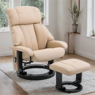 Massage Recliner Chair with Ottoman, 360 Swivel Recliner and Footstool