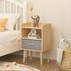 preview thumbnail 7 of 18, Kids Wood Side Table Nightstand With Fabric Drawer and 2-Tier Shelf,Oak