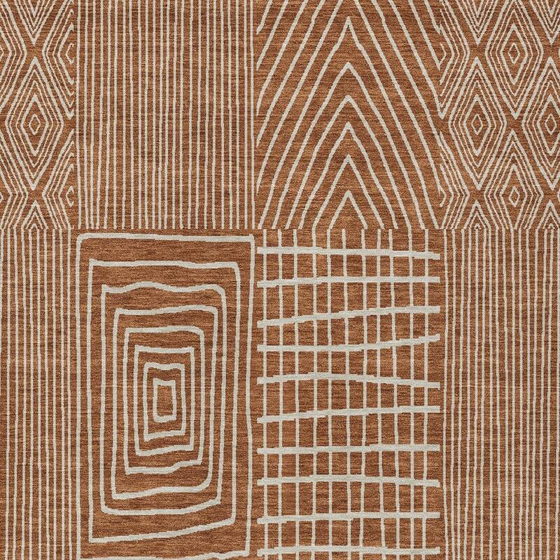 HomeRoots Geometric Transitional Rectangle Outdoor Rug