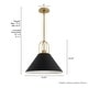 preview thumbnail 6 of 7, Hunter Carrington Isle Black / Luxe Gold Pendant - Island, Dining Room, Foyer, Bedroom - Casual, Transitional, Cone - Designer!