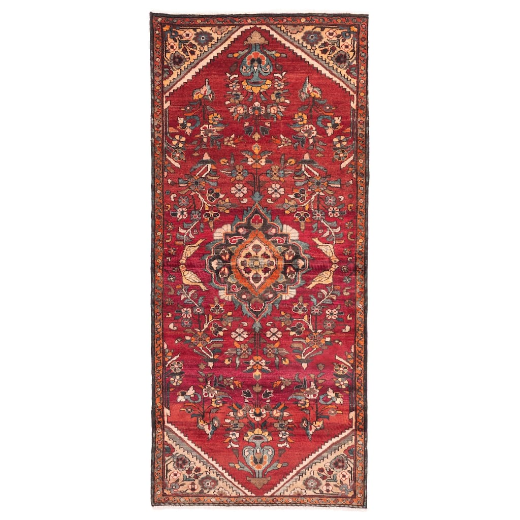 ECARPETGALLERY Hand-knotted Andelz Dark Red Wool Rug - 3'5 x 7'9