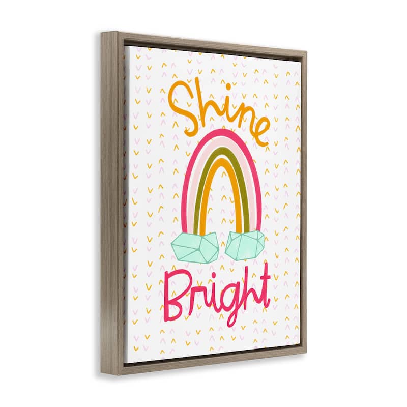 Stupell Shine Bright Geometric Rainbow Framed Floater Canvas Wall Art Design By Mandy Ford Art + Illustration