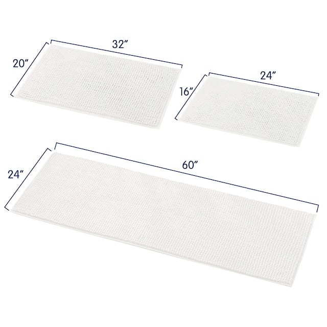 Subrtex Chenille Soft Rugs Super Water Absorbing Shower Mats