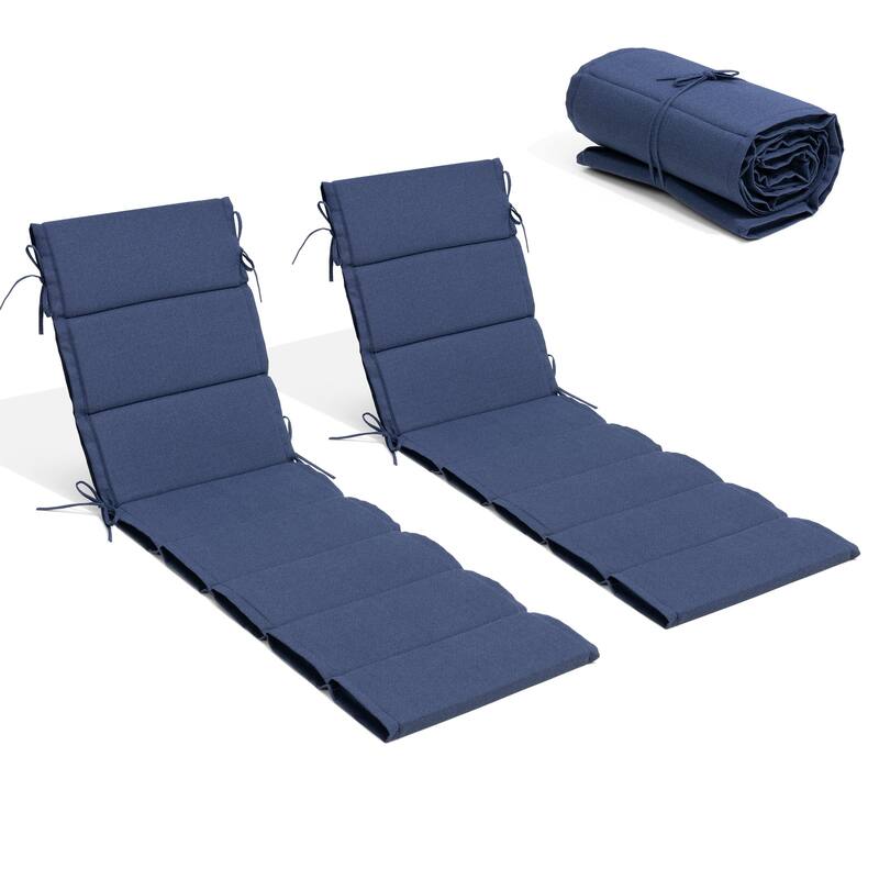 Outdoor Patio Chaise Lounge Cushion Lounger Cushion - 2PCS - SKY - 72.44 inches