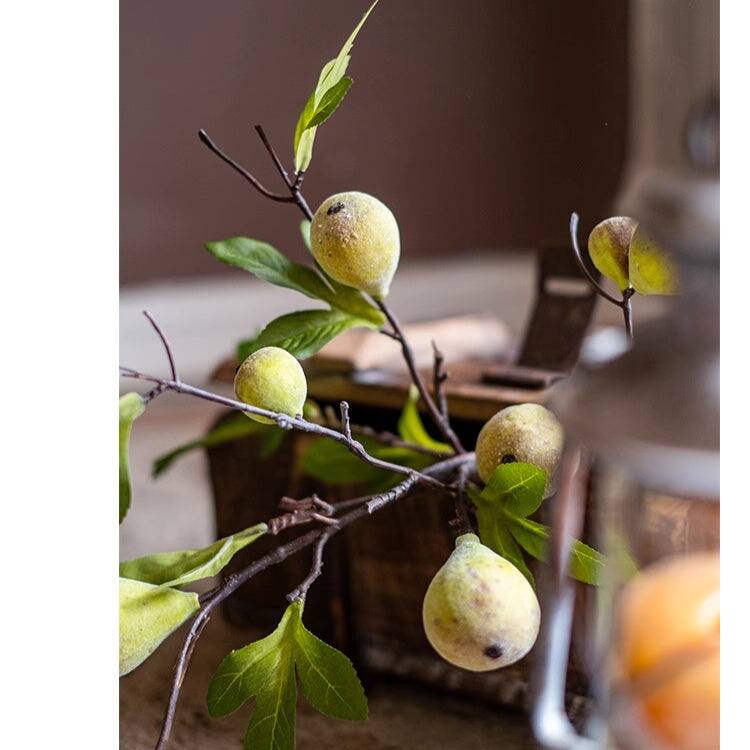 RusticReach Wild Garden Faux Fig Stem 35.4" Tall - Lighter Color Fig - [B]-Three Stems