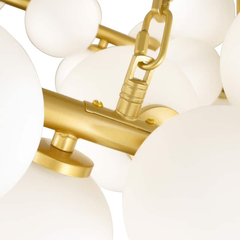 Arya 70 Light Satin Gold Chandelier - Satin Gold