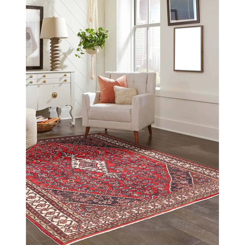 ECARPETGALLERY Hand-knotted Antalya Vintage Red Wool Rug - 6'9 x 9'4
