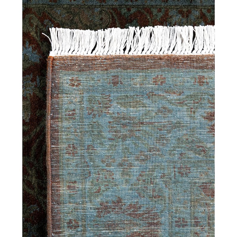 Overdyed One-of-a-Kind Hand-Knotted Runner Rug - Blue - 3' 0" x 7' 8"