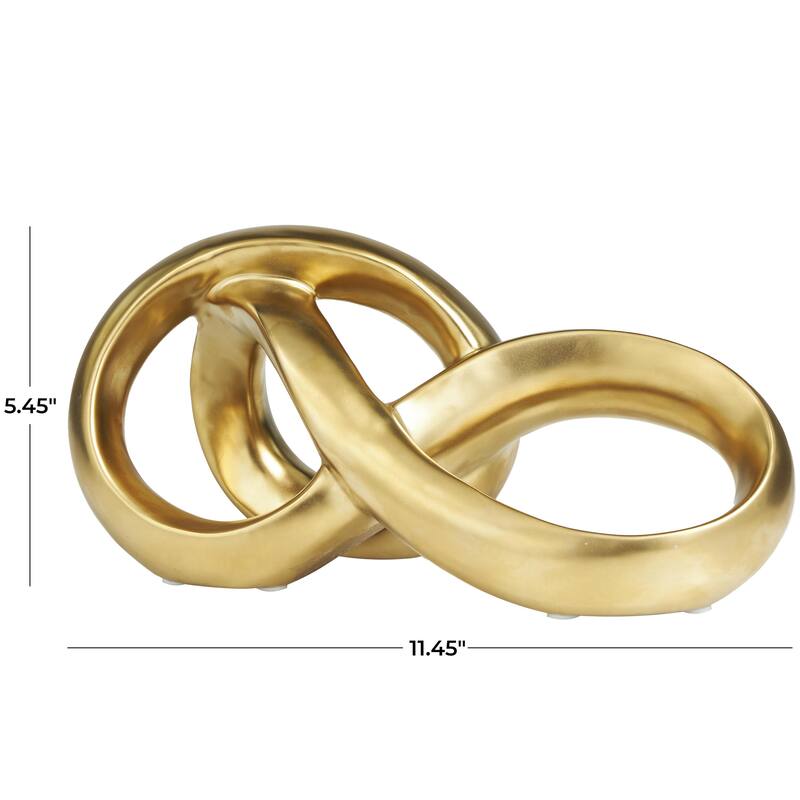 Ceramic Abstract Infinity Loop Decorative Sculpture - Silver or Gold - Roche River Decor