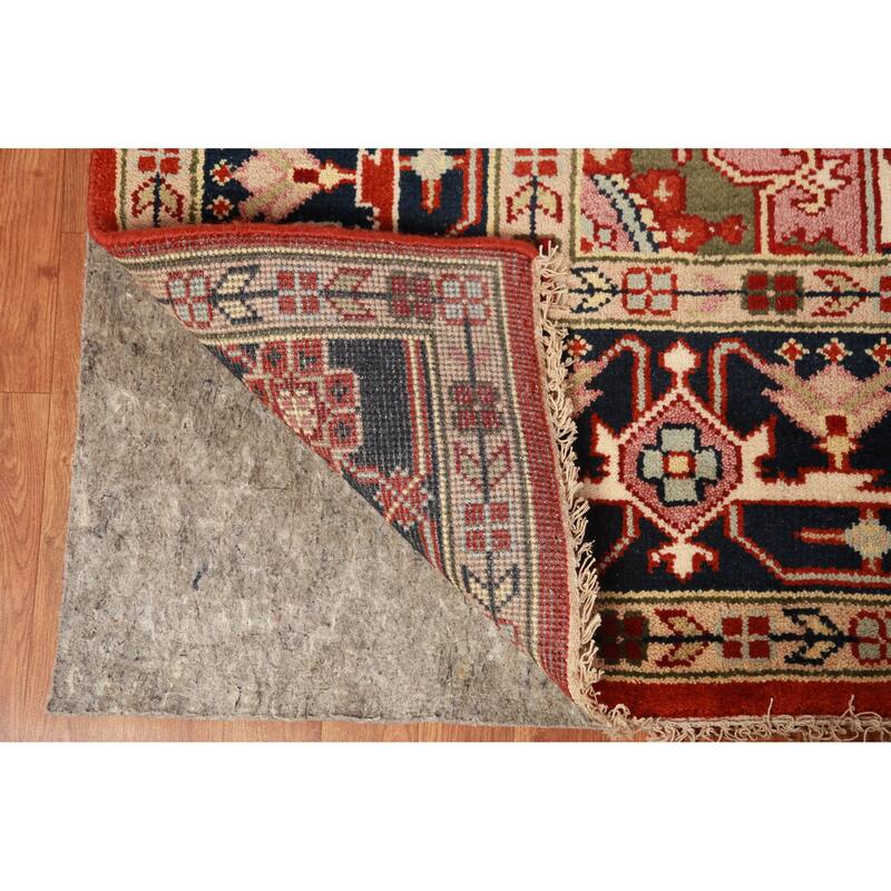 Geometric Heriz Serapi Indian Area Rug Handmade Wool Carpet - 8'9" x 11'7"