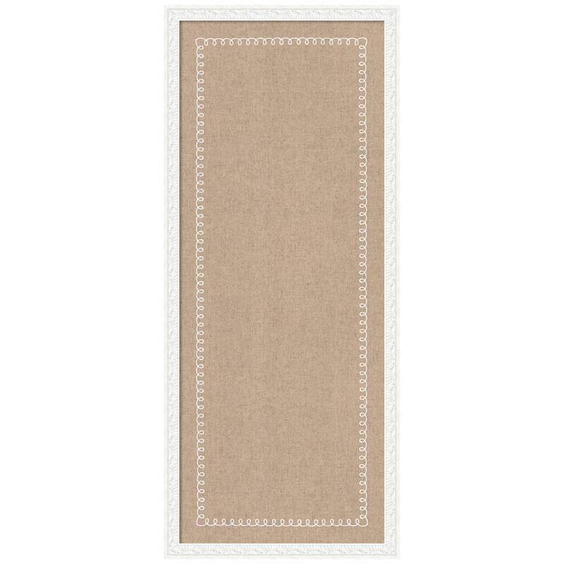 Kate and Laurel Pinboard White Scalloped Edge - 18x42 - Bethany White