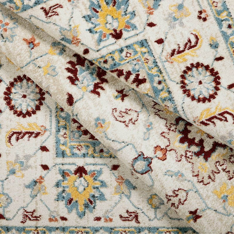 Everwash Treasure Lina Traditional Medallion Machine Washable Area Rug