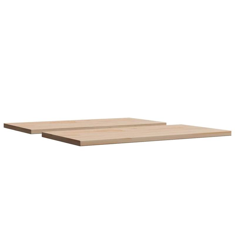 vidaXL Table Top Set of 2 Natural Solid Pine Wood 31.5x15.7 in Durable - 15.7 x 31.5 x 1.0 in