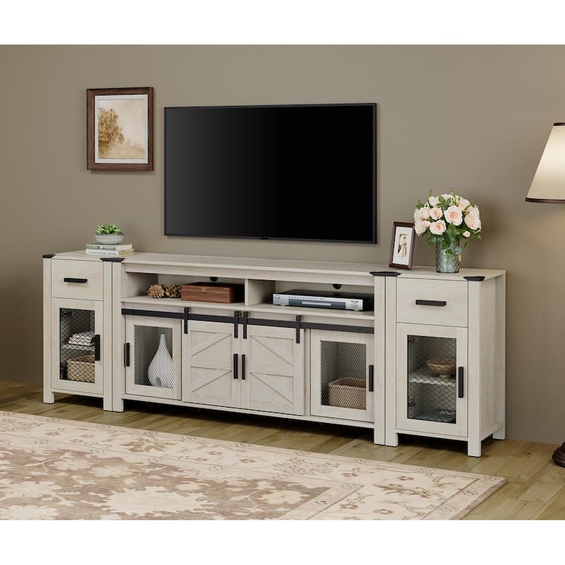 WAMPAT TV Stand set for ups to 100 inch TV,Drawers Storage Cabinets - 1 Pack